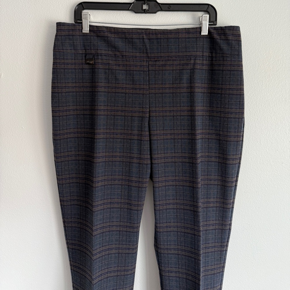 Lisette Montréal Dress Pants Women's 14 Pull-On Stretch Plaid Straight Leg